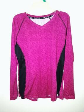 GAME TIME - SIZE LARGE FITNESS ATHLETIC DRY FIT SHIRT TOP BLOUSE PULL OVER